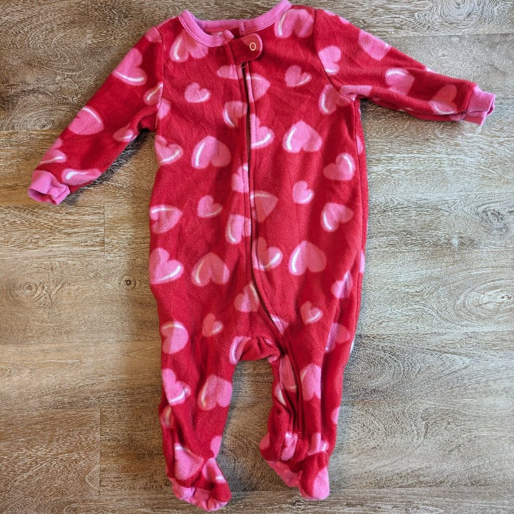 Leveret Footed Fleece Jammies - Girls Size 6-12 months